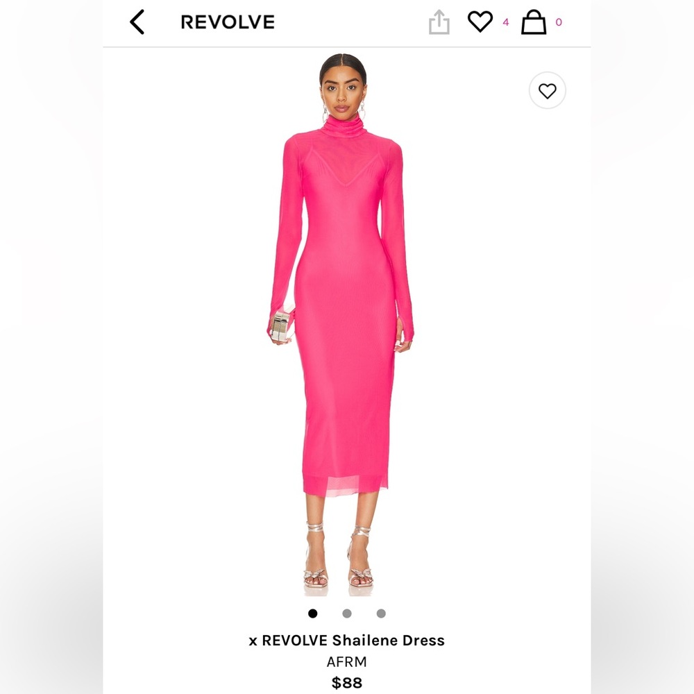 Revolve Shailene Dress, XS, Hot/Neon pink, super flattering, two pieces